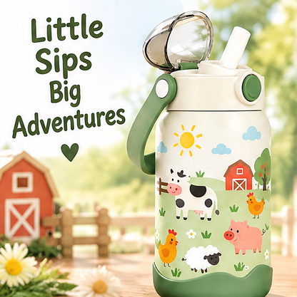🍼 MYORVIVAO® Little Explorer Kids Insulated Water Bottle – 15oz