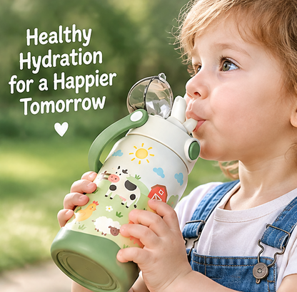 🍼 MYORVIVAO® Little Explorer Kids Insulated Water Bottle – 15oz