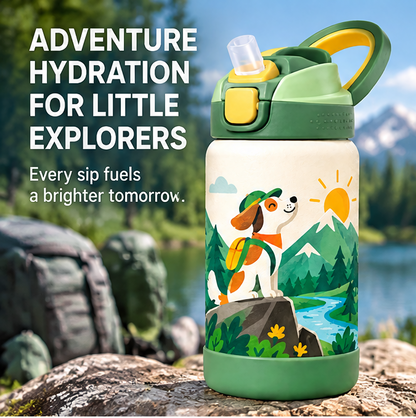 🧭 MYORVIVAO® Little Explorer Kids Adventure Water Bottle – 14oz