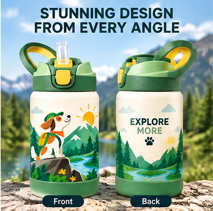 🧭 MYORVIVAO® Little Explorer Kids Adventure Water Bottle – 14oz
