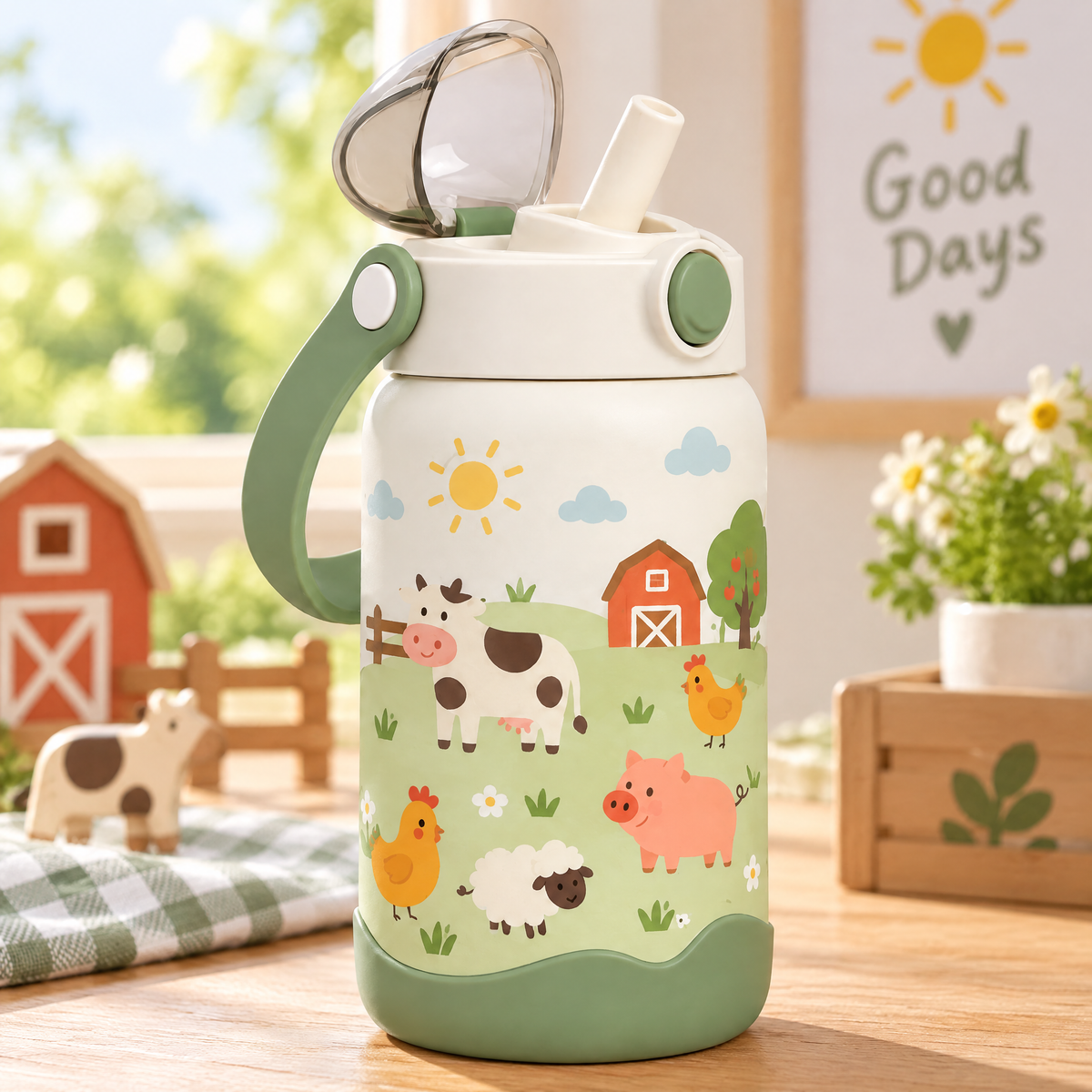 🍼 MYORVIVAO® Little Explorer Kids Insulated Water Bottle – 15oz