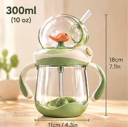 🦆 MYORVIVAO® Cute Duck Toddler Sippy Cup – 10oz  Weighted Straw & Handles