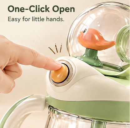 🦆 MYORVIVAO® Cute Duck Toddler Sippy Cup – 10oz  Weighted Straw & Handles
