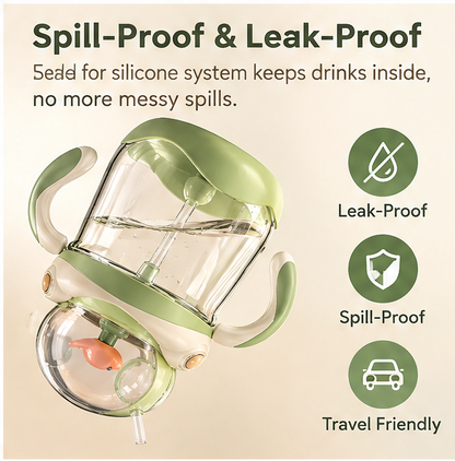 🦆 MYORVIVAO® Cute Duck Toddler Sippy Cup – 10oz  Weighted Straw & Handles