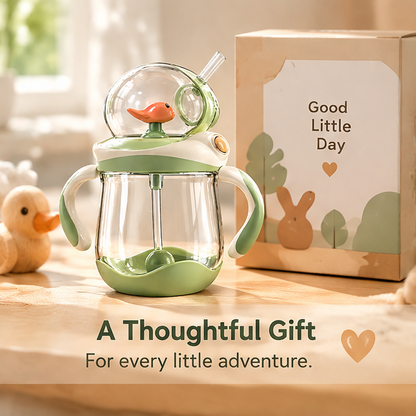 🦆 MYORVIVAO® Cute Duck Toddler Sippy Cup – 10oz  Weighted Straw & Handles