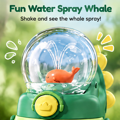 🐳 MYORVIVAO® Little Explorer Whale Kids Tritan Water Bottle – Spray Straw & Shoulder Strap