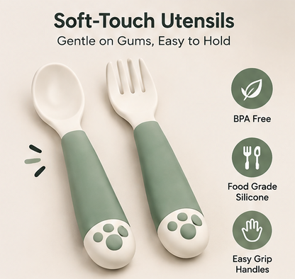 🍽️ MYORVIVAO® Dino Mealtime Set – 5-Piece Silicone Toddler Feeding Set