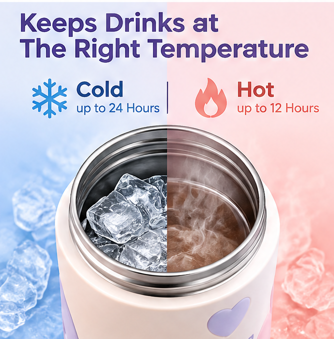 🥤 MYORVIVAO® Insulated Water Bottle – 304 Stainless Steel, 24H Cold & 12H Hot